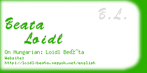 beata loidl business card